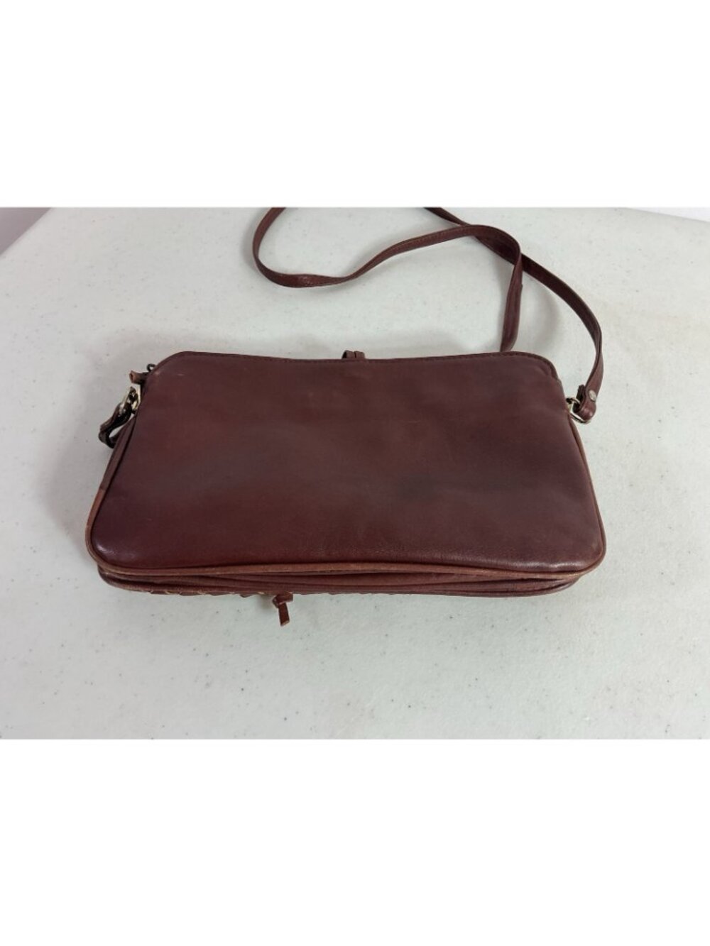 Tano New York Leather Handbag Vintage Woven Braided Shoulder Bag Brown Purse - Picture 9 of 10